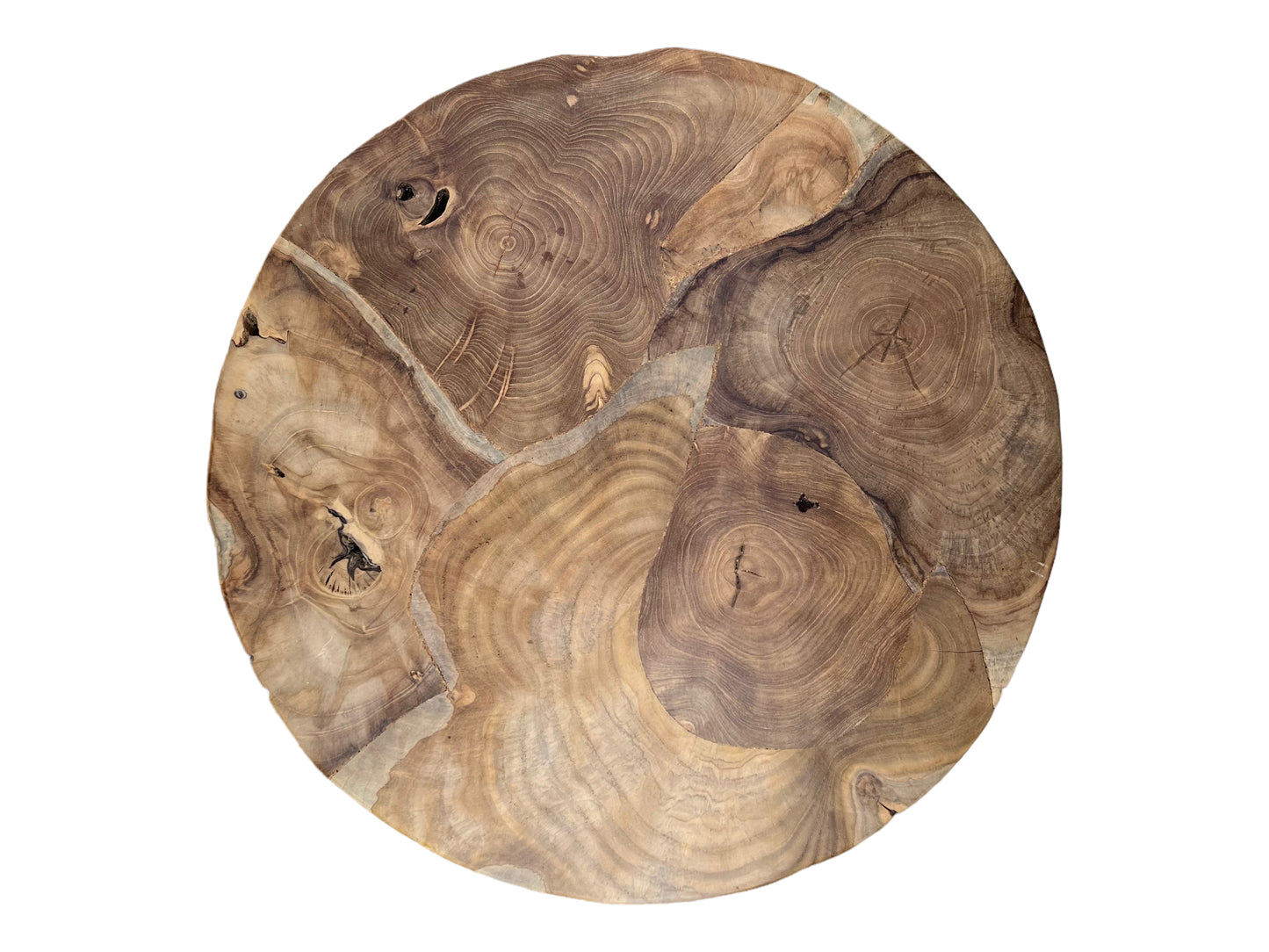 Runder Beistelltisch aus Holz und Metall: Natürlicher Stil trifft auf modernes Design
