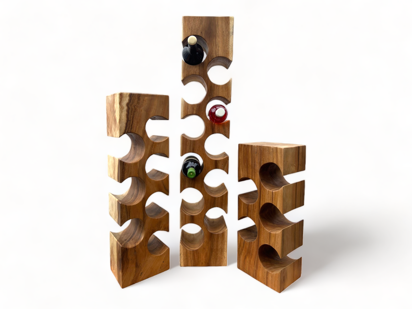Weinregal Massiv Holz: Handgefertigter, Edler & Hochwertiger Weinhalter (50/70/100x27x18)
