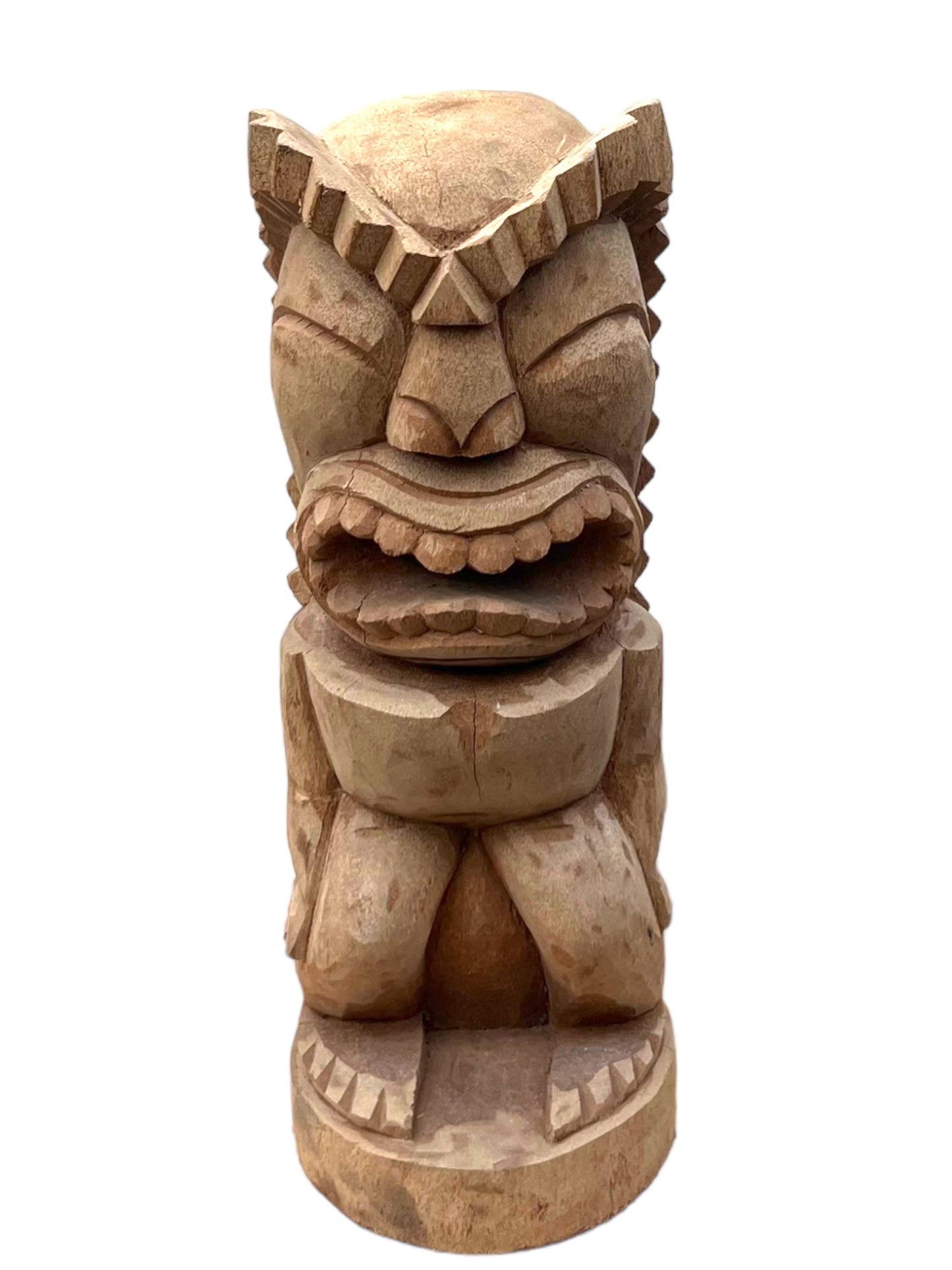 Handgeschnitzte Skulptur Tiki Figur aus Palmen-Holz, 50cm - Exotische Dekoration, Ideal für Garten und Innenbereich