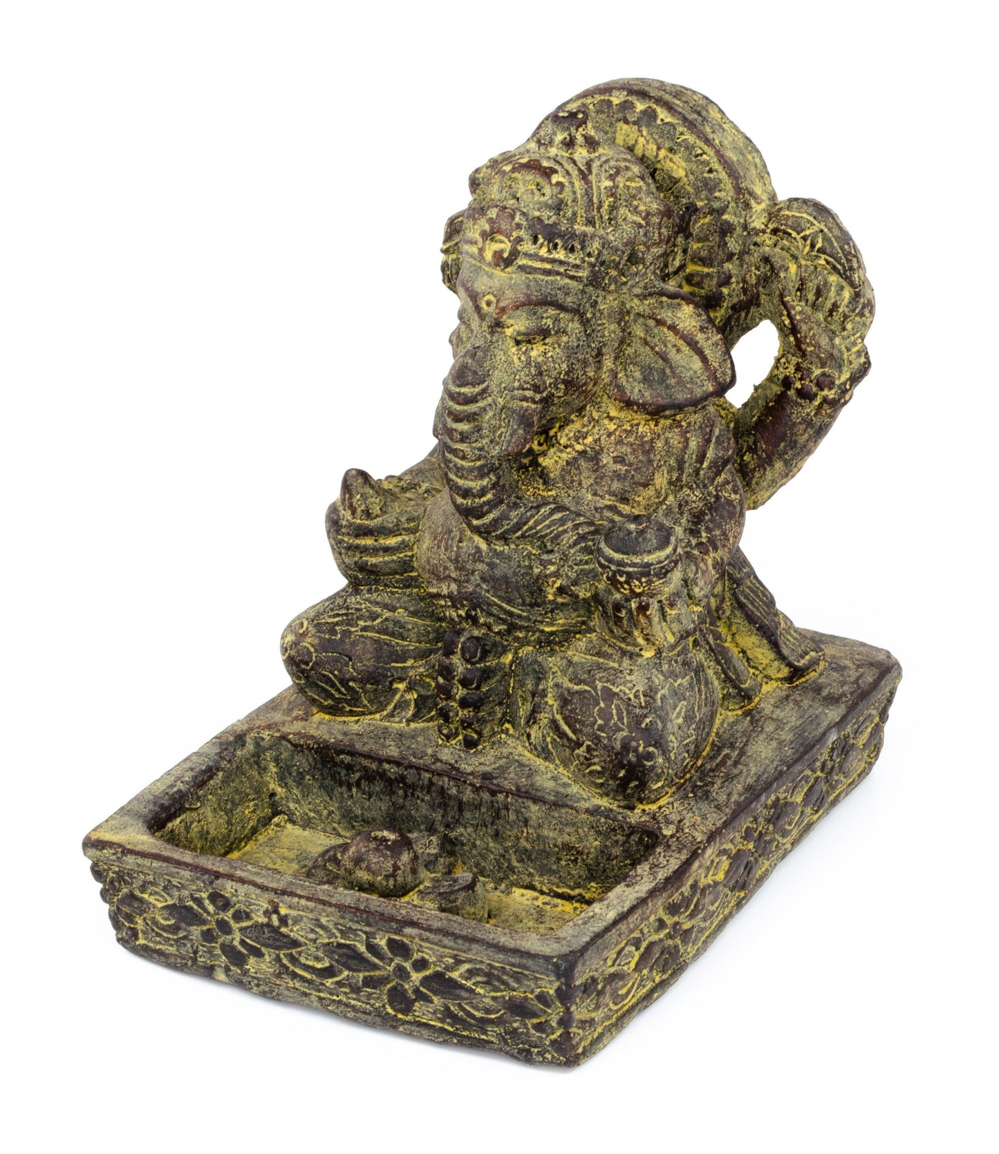 Ganesha Stein Figur Räucherstäbchen Halter 25cm Skulptur Deko Statue Meditation