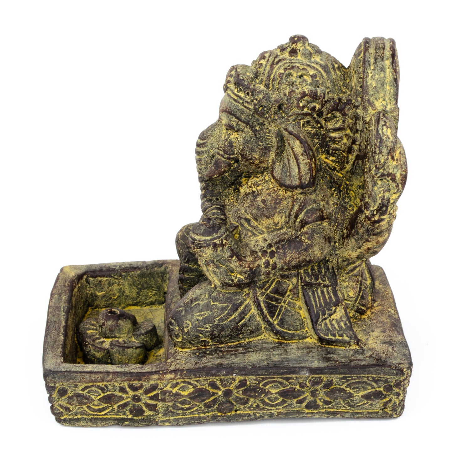 Ganesha Stein Figur Räucherstäbchen Halter 25cm Skulptur Deko Statue Meditation