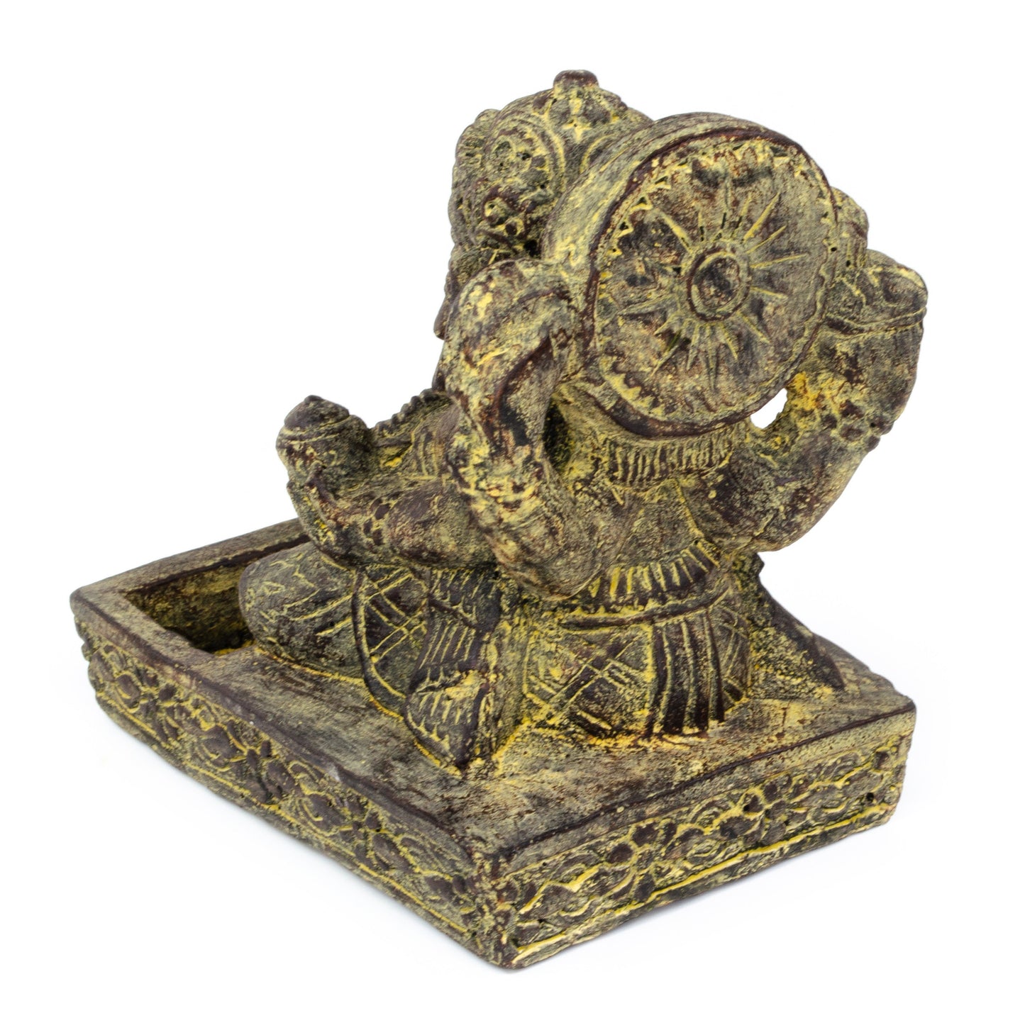 Ganesha Stein Figur Räucherstäbchen Halter 25cm Skulptur Deko Statue Meditation