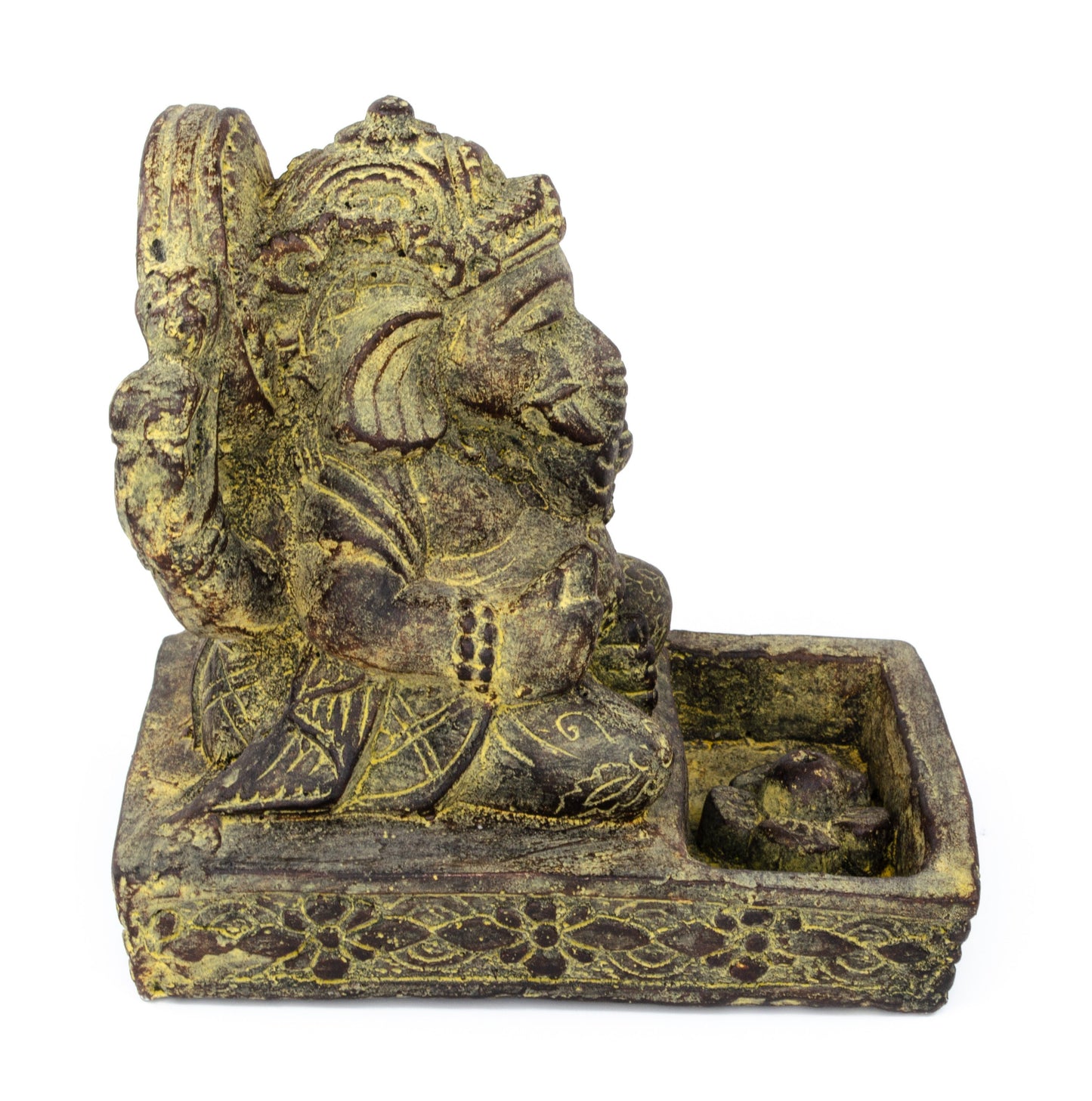 Ganesha Stein Figur Räucherstäbchen Halter 25cm Skulptur Deko Statue Meditation