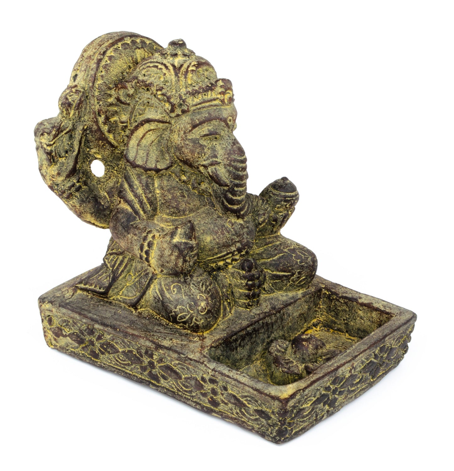 Ganesha Stein Figur Räucherstäbchen Halter 25cm Skulptur Deko Statue Meditation