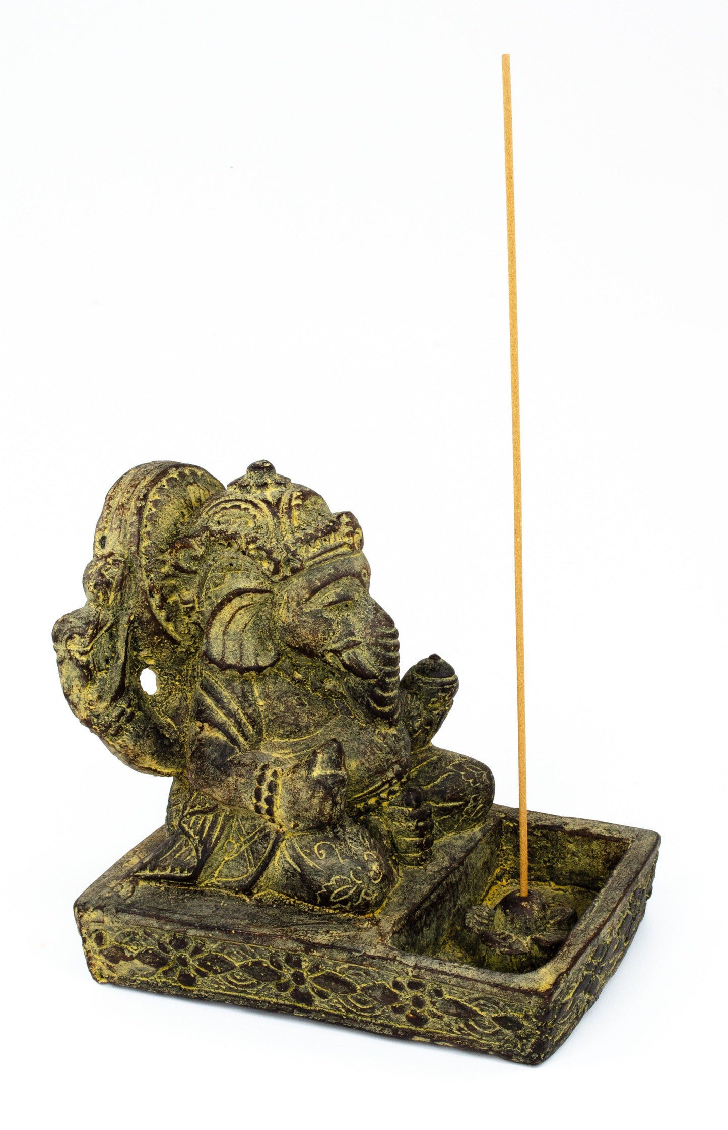 Ganesha Stein Figur Räucherstäbchen Halter 25cm Skulptur Deko Statue Meditation
