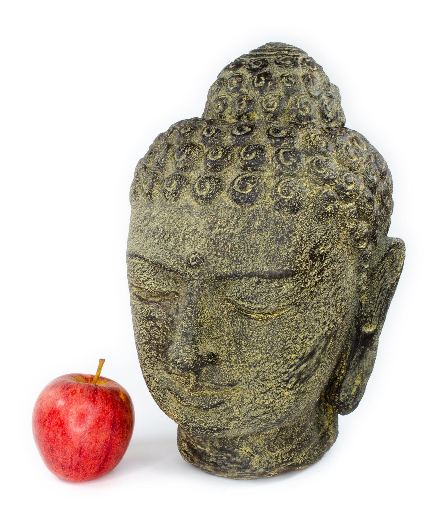 Buddha Kopf Stein 30cm Skulptur Statue Steinfigur Deko Steingemisch - Für Innenbereich