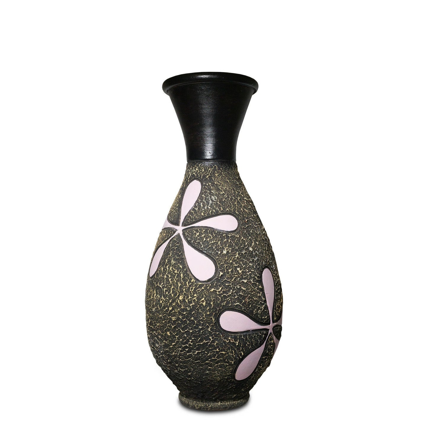 Vase Blumen Terrakotta 80cm | Unikat Blumen Verzierung hoch Dekorvase Oriental