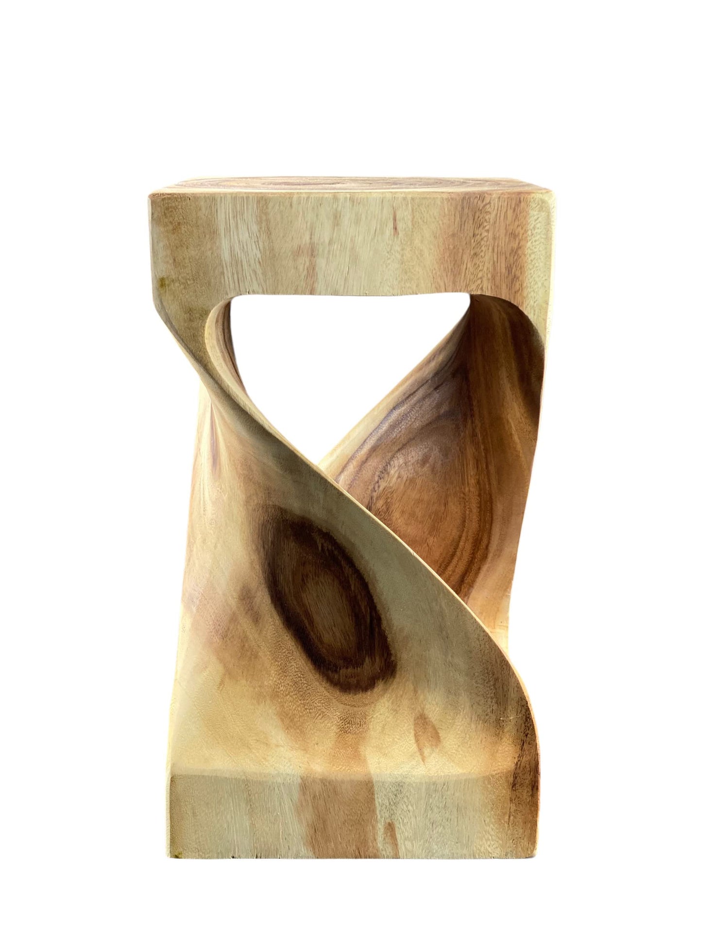 FaHome Holzhocker Gedreht Hocker Geschwungen Samanholz Natur Beistelltisch Möbel Blumenhocker Massiv Unikat Beistelltisch Ablagetisch
