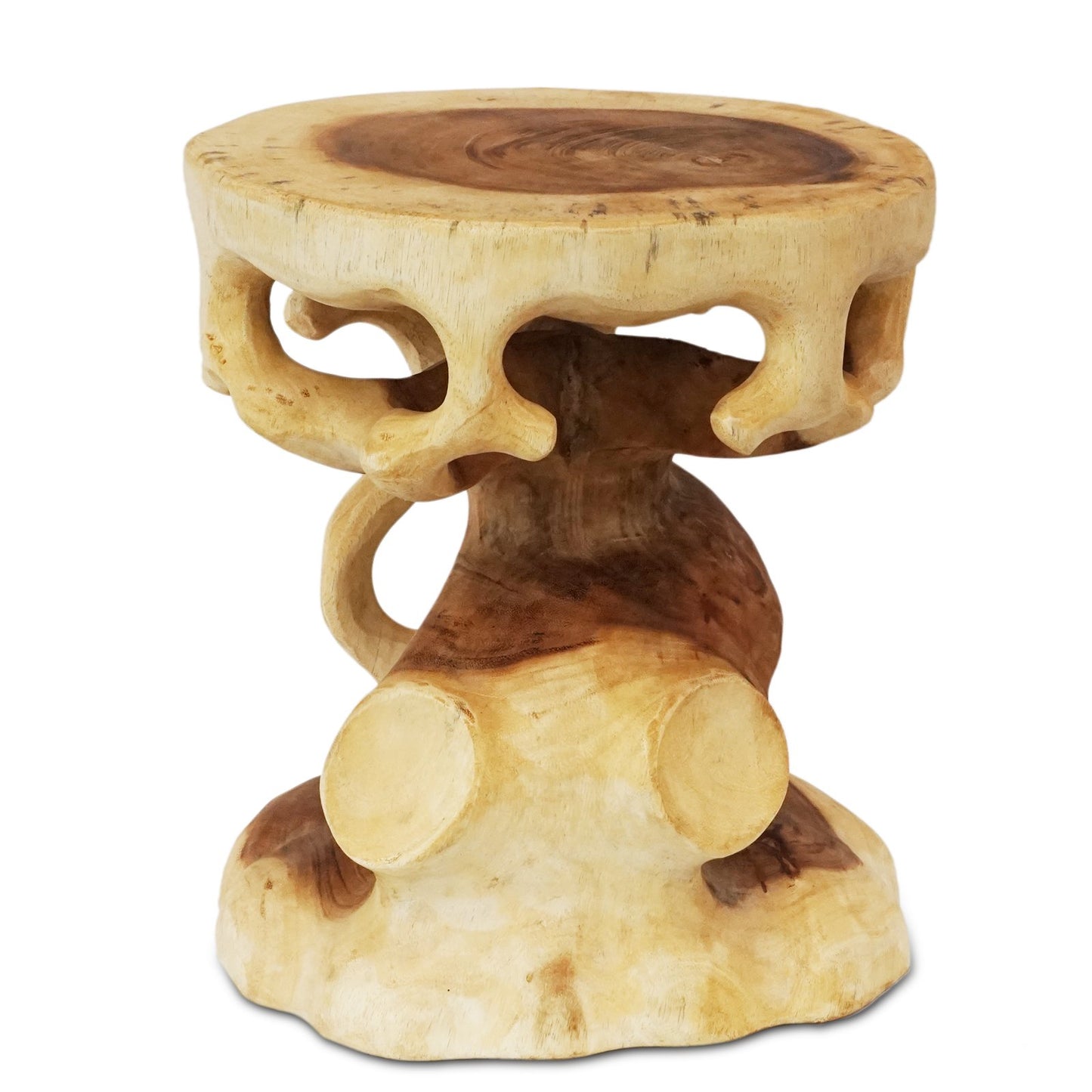 Holzhocker Rund Natur Holz Hocker Möbel ca. 40 cm Blumenhocker Massiv Unikat Beistelltisch Ablagetisch