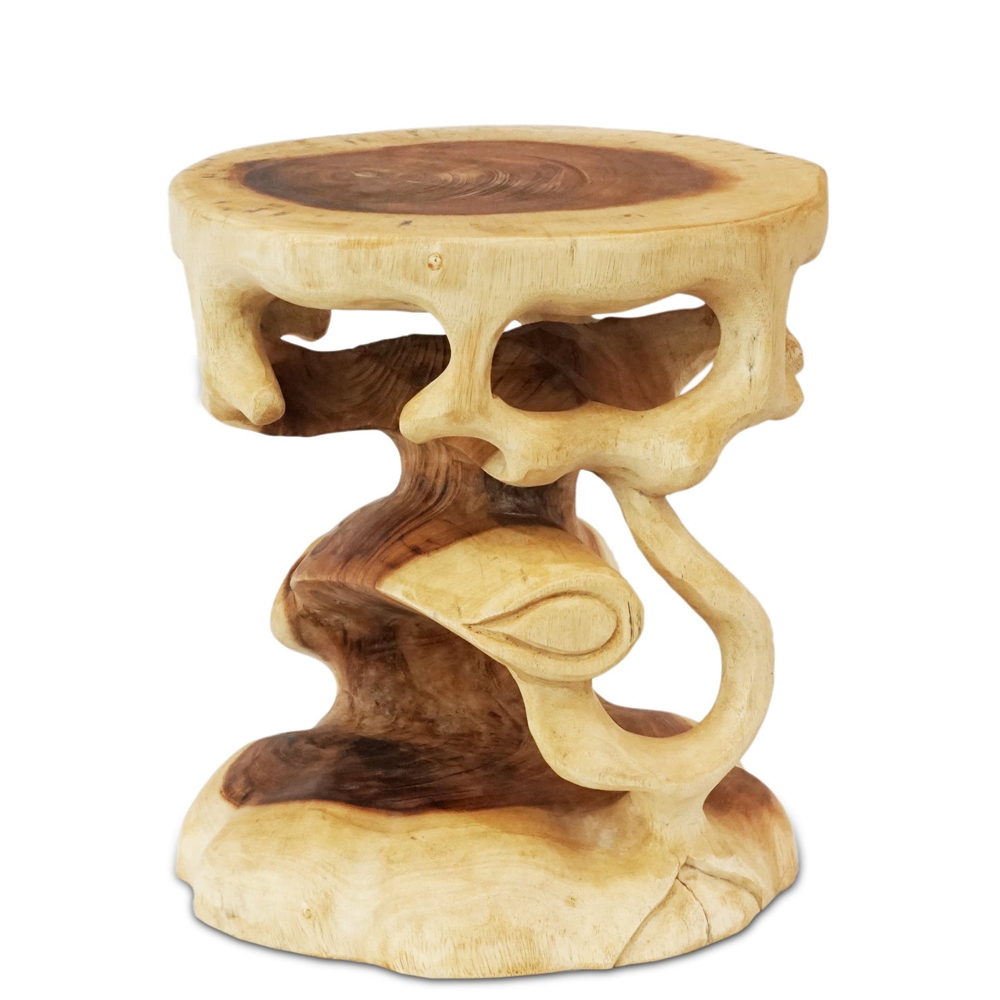 Holzhocker Rund Natur Holz Hocker Möbel ca. 40 cm Blumenhocker Massiv Unikat Beistelltisch Ablagetisch