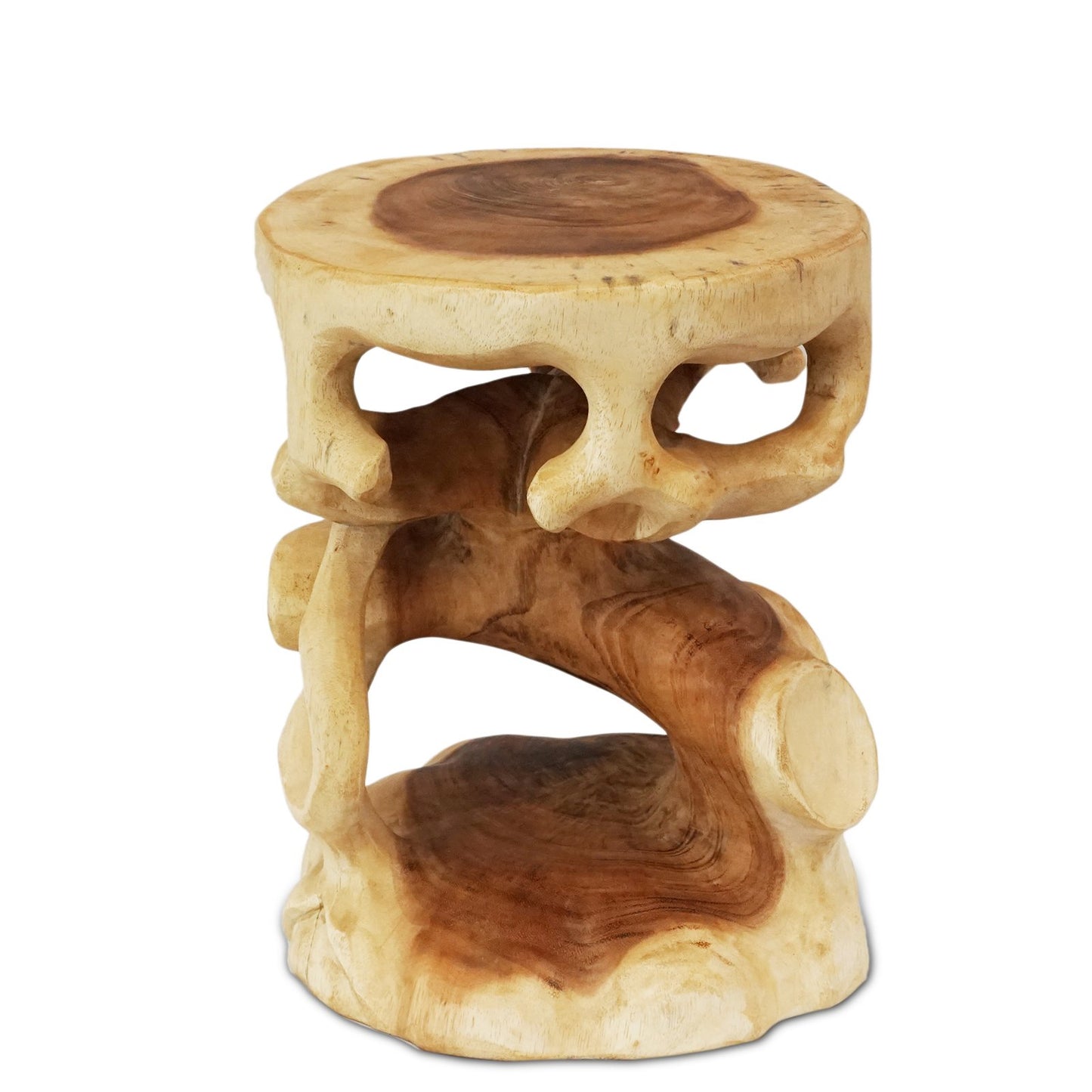 Holzhocker Rund Natur Holz Hocker Möbel ca. 40 cm Blumenhocker Massiv Unikat Beistelltisch Ablagetisch