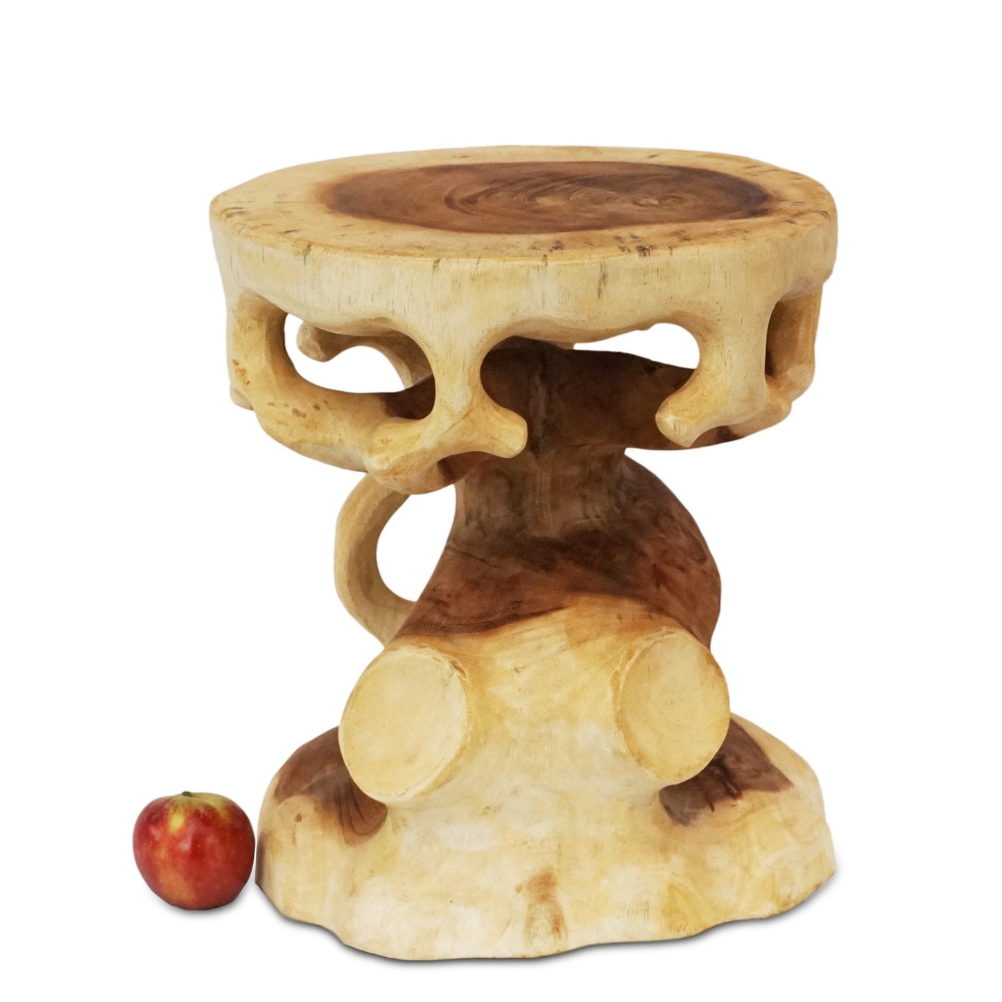 Holzhocker Rund Natur Holz Hocker Möbel ca. 40 cm Blumenhocker Massiv Unikat Beistelltisch Ablagetisch