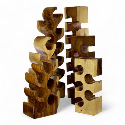 Wine rack solid wood: handmade, elegant and high-quality wine holder (50/70/100x27x18)