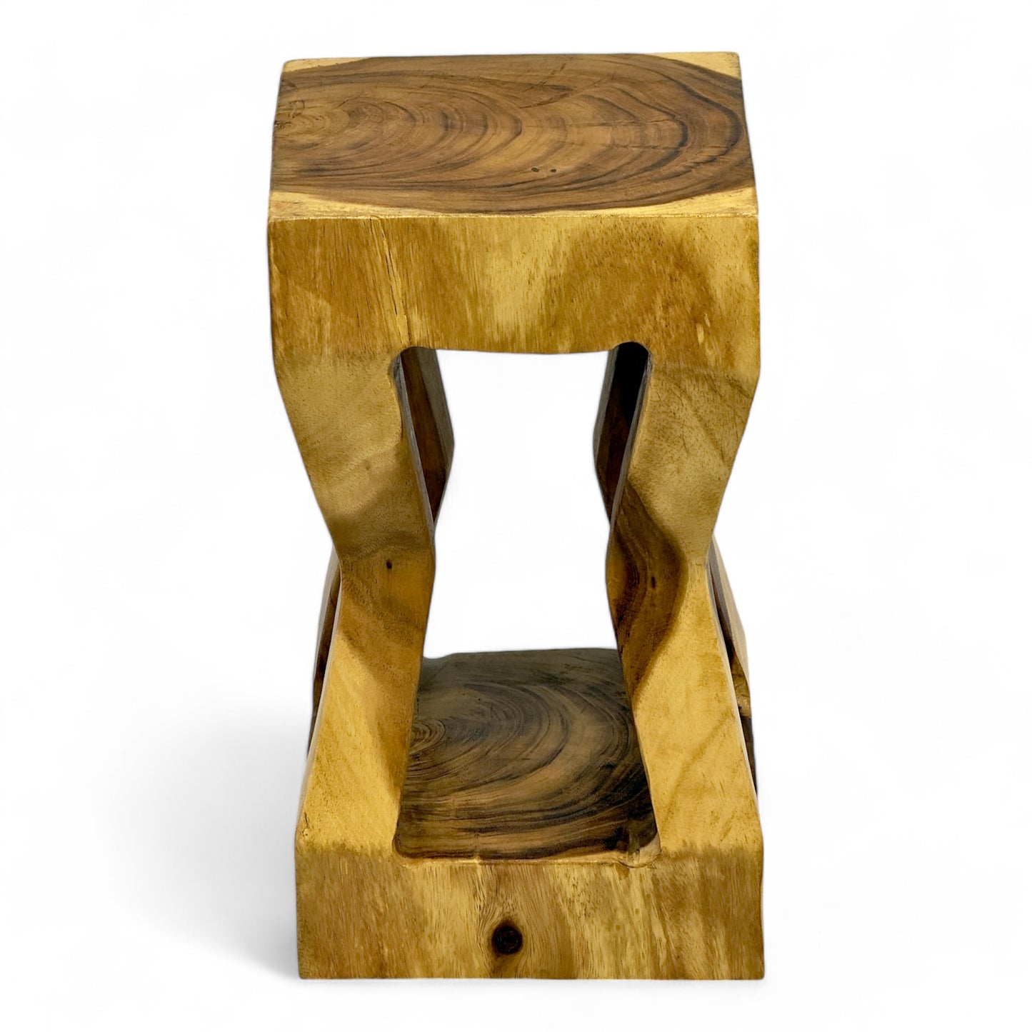 Holz Beistelltisch - Holzhocker Couchtisch Ablagetisch - Handgefertigt - Massives Suarholz - 50x28x28 cm