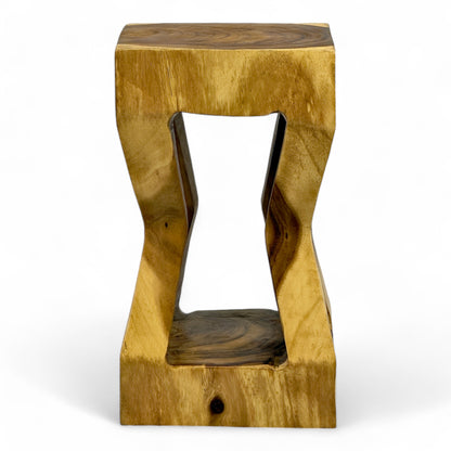 Holz Beistelltisch - Holzhocker Couchtisch Ablagetisch - Handgefertigt - Massives Suarholz - 50x28x28 cm