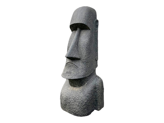 Moai Kopf Statue - Garten Deko Skulptur - Wetterfest - Rapa-Nui Osterinsel-Figur aus Lavasand Grau - 150x85x60 cm