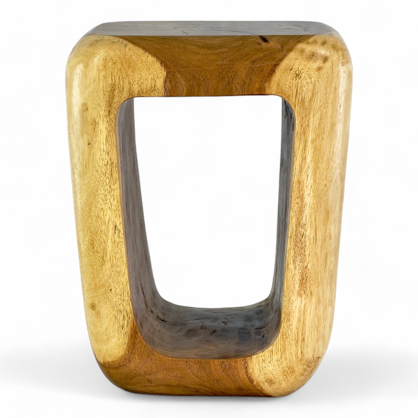 Holzhocker - Beistelltisch Couchtisch - Handgefertigter Hocker aus massivem Suarholz- 50x30x40 cm