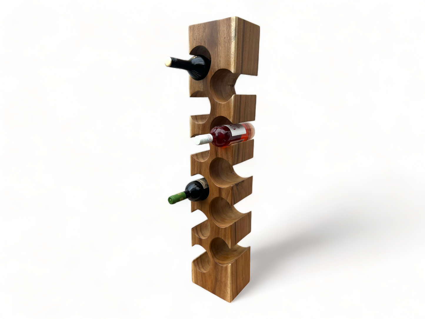 Weinregal Massiv Holz: Handgefertigter, Edler & Hochwertiger Weinhalter (50/70/100x27x18)
