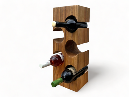 Weinregal Massiv Holz: Handgefertigter, Edler & Hochwertiger Weinhalter (50/70/100x27x18)