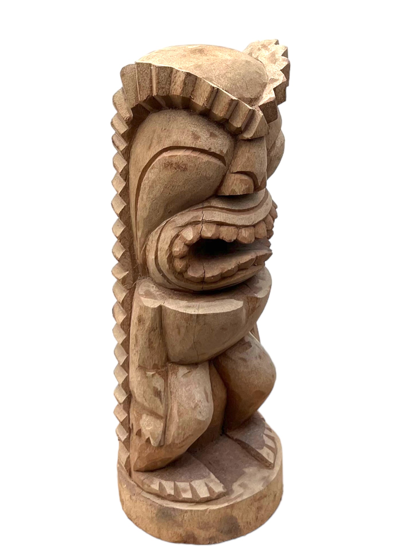 Handgeschnitzte Skulptur Tiki Figur aus Palmen-Holz, 50cm - Exotische Dekoration, Ideal für Garten und Innenbereich