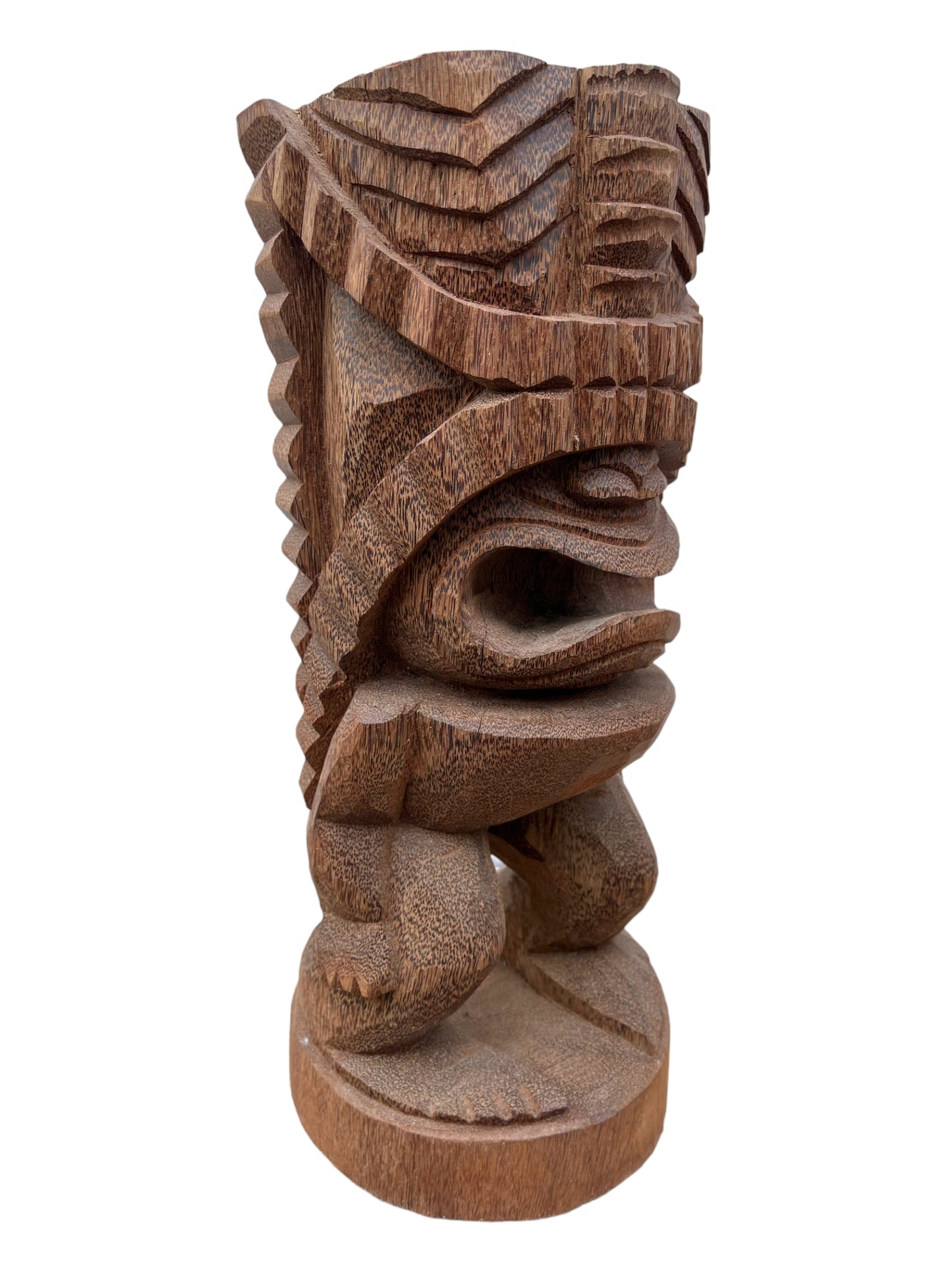 Tiki Figur - Garten Innenbereich Deko - Handgeschnitzte Exotische Skulptur - Palmen Holz - 50x19x19 cm