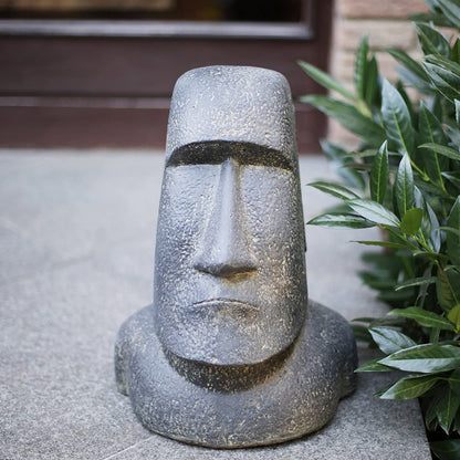 Moai Rapa-Nui statue approx. 40 cm made of lava sand Easter Island figure garden decoration head stone grey