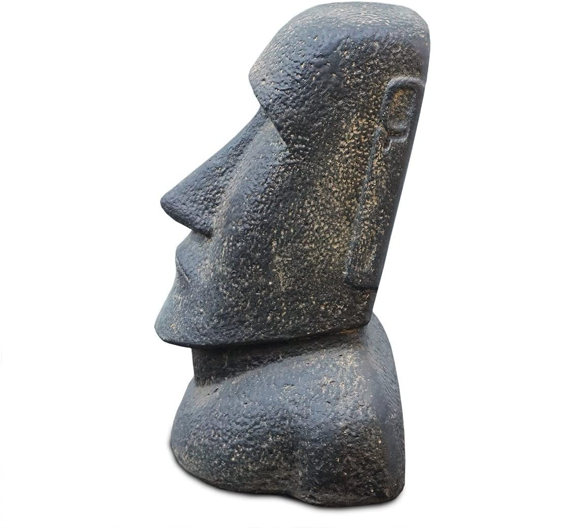 Moai Rapa-Nui statue approx. 40 cm made of lava sand Easter Island figure garden decoration head stone grey