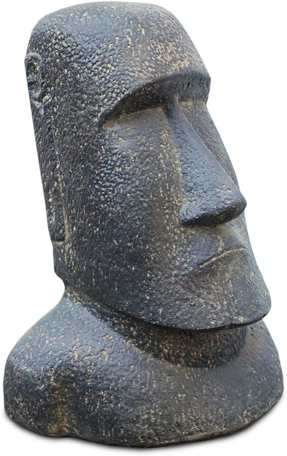 Moai Rapa-Nui statue approx. 40 cm made of lava sand Easter Island figure garden decoration head stone grey