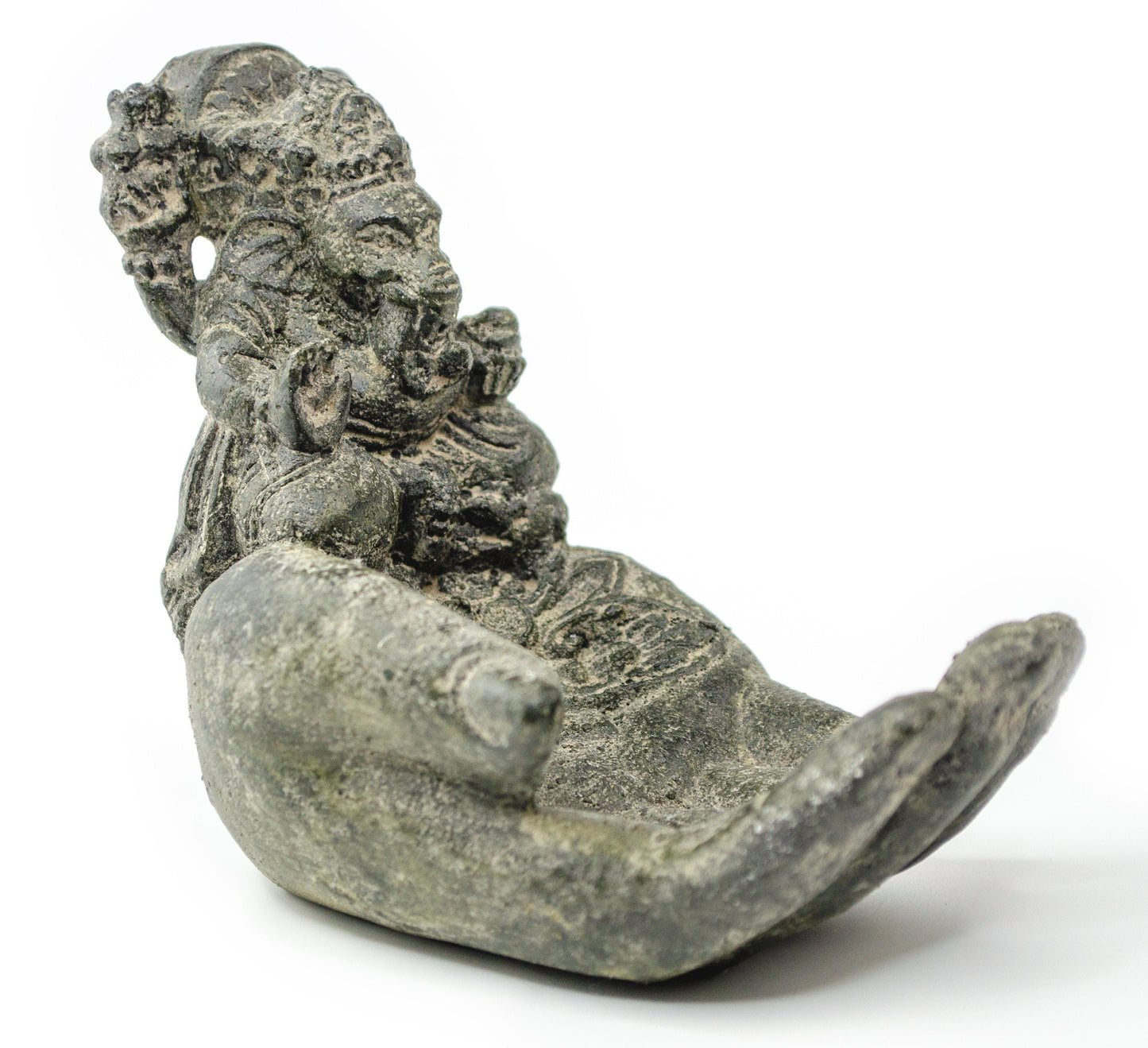 Ganesha Stein Hand Skulptur Figur Räucherstäbchenhalter Elefant ca. 15cm Dekoration