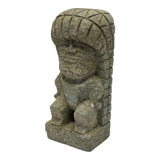 Tiki Skulptur „Ku“ ca. 30 cm – Hawaii Gott des Krieges Statue Kalkstein