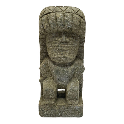 Tiki „Ku“ Figur - Garten Innenbereich Deko - Hawaii Gott des Krieges Statue - Kalkstein - 30x12,5x9 cm