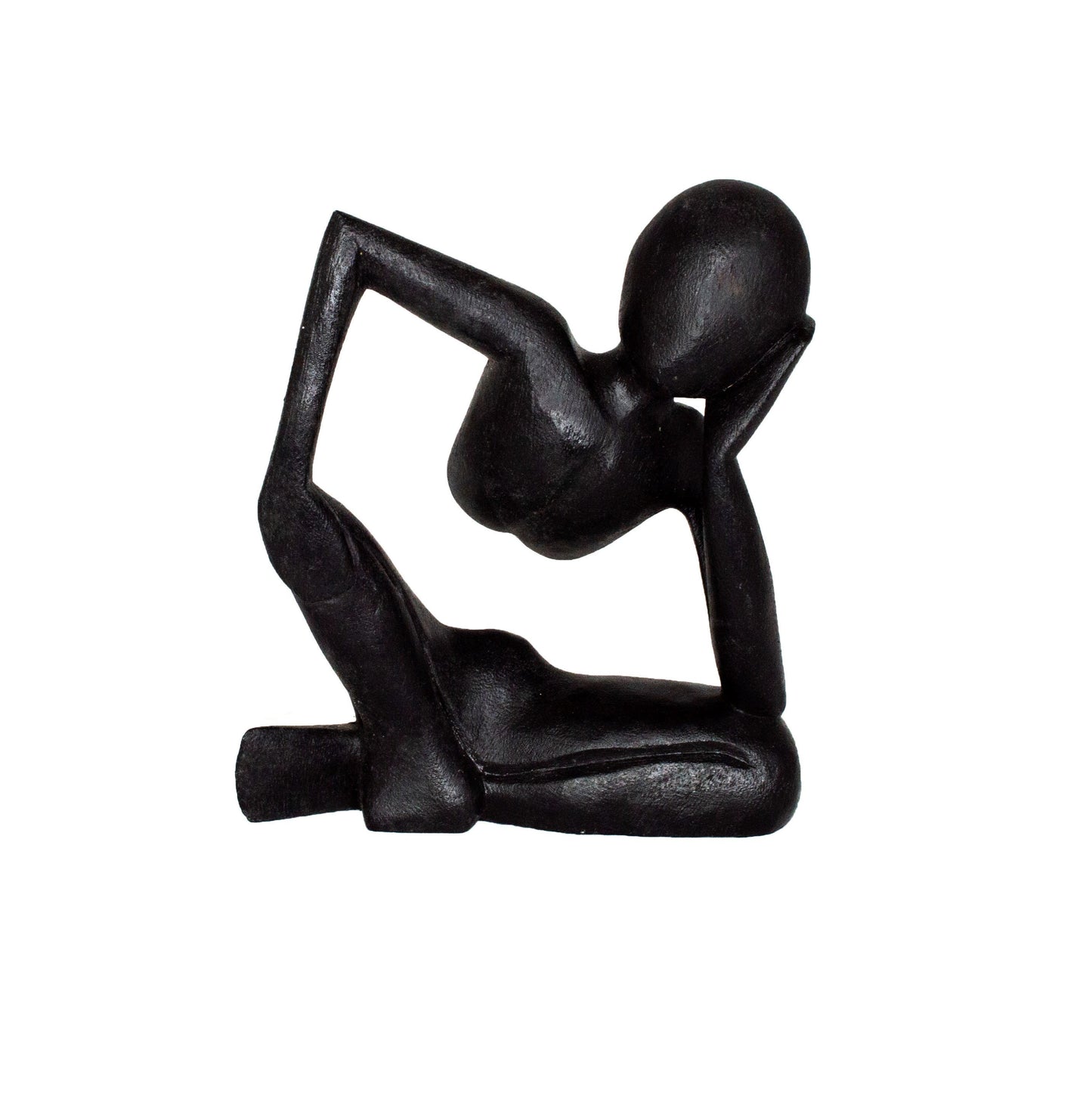 Denker Figur Abstrakt Deko Skulptur ca. 20cm Schnitzerei leichtes Albesia Holz schwarz