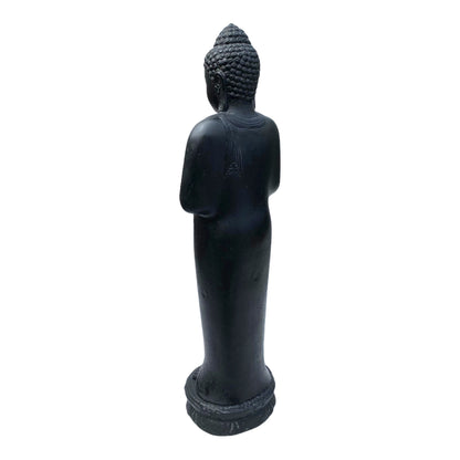 Buddha Statue - Garten Deko Raumdeko - Gegossene Stein Figur Wetterfest - Lava-Sand Steingemisch - 120 cm hoch