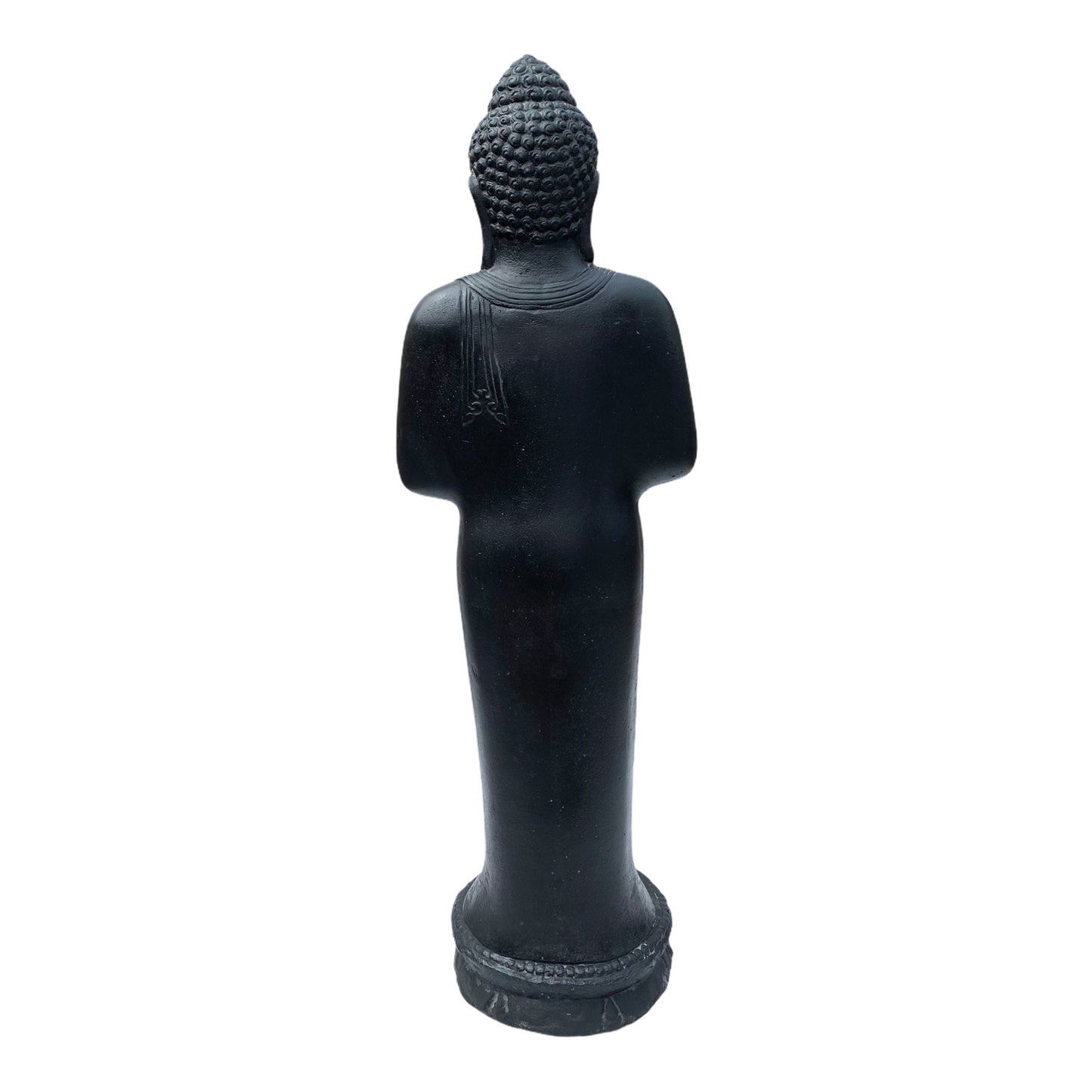 Buddha Statue - Garten Deko Raumdeko - Gegossene Stein Figur Wetterfest - Lava-Sand Steingemisch - 120 cm hoch