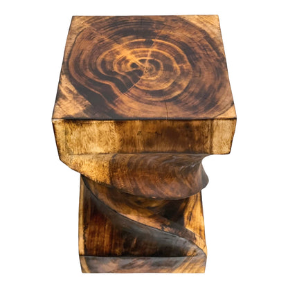 Beistelltisch Holz: Flambierter, Handgefertigter & Hochwertiger Holzhocker (50x28x28)