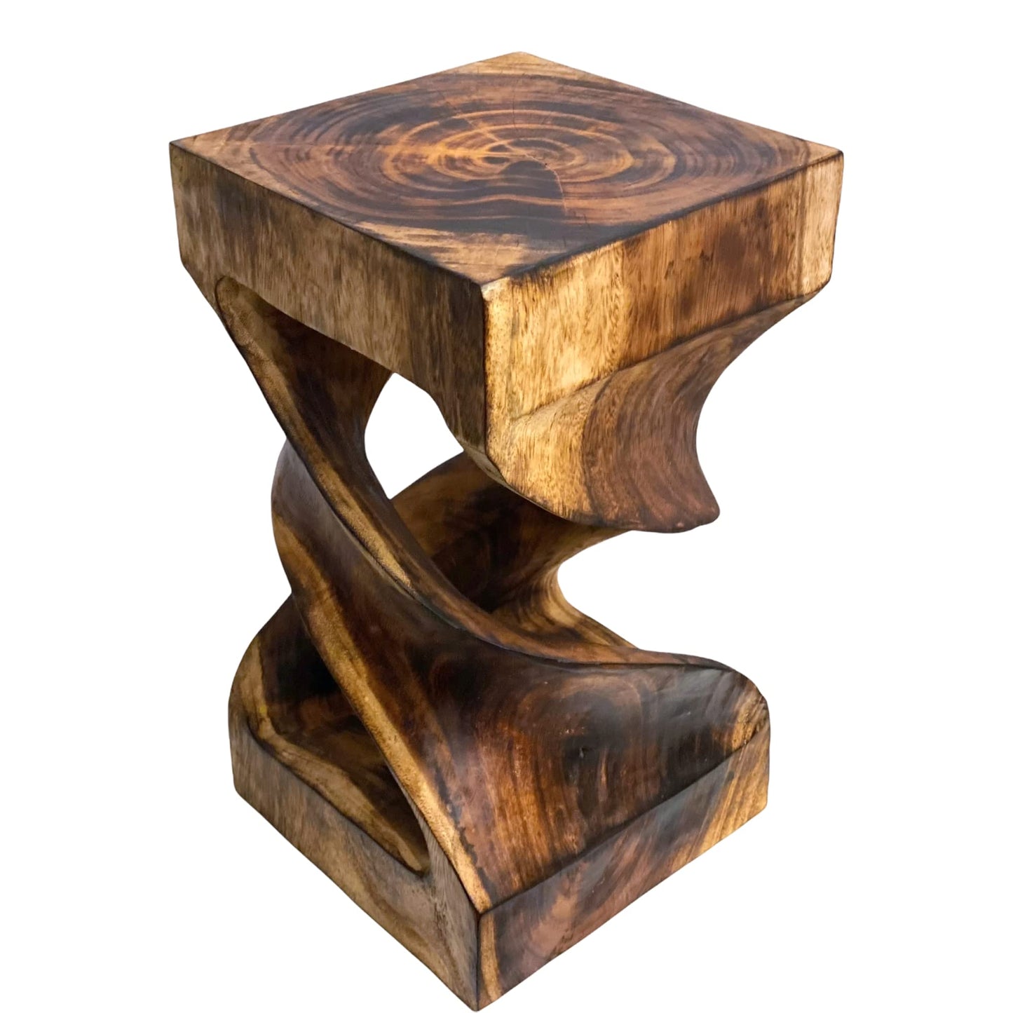 Beistelltisch Holz: Flambierter, Handgefertigter & Hochwertiger Holzhocker (50x28x28)